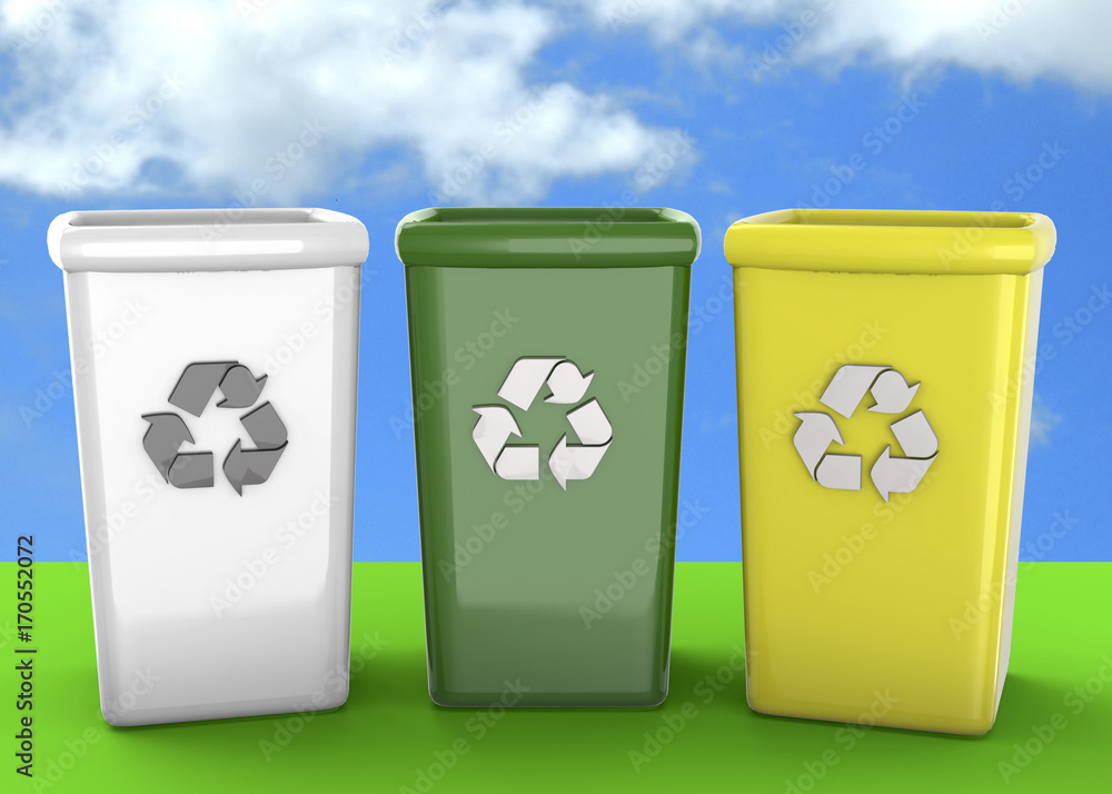 Recycle Bin - 3D ilustración de Stock | Adobe Stock