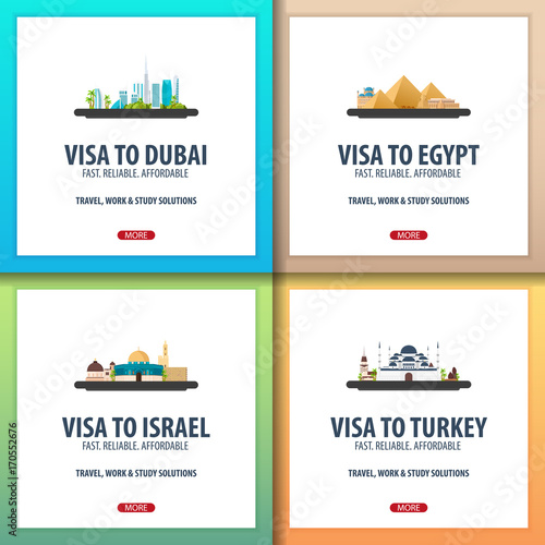 Visa to Dubai, UAE, Egypt, Israel, Turkey. Document for travel. Visa application centre.