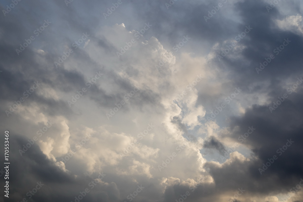 Fototapeta premium Storm clouds at sunset, dramatic sky