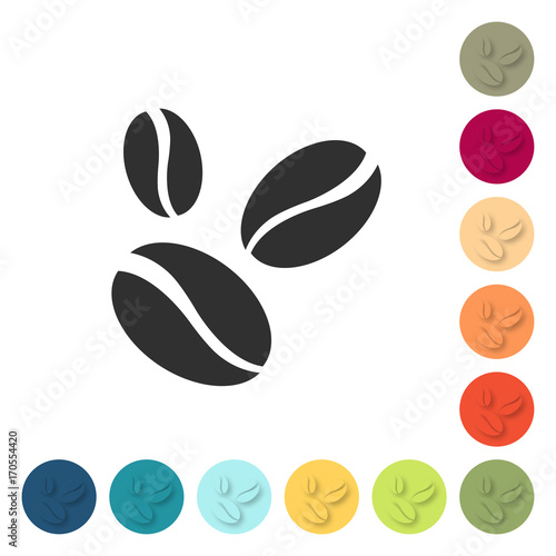 Farbige Buttons - Kaffeebohnen