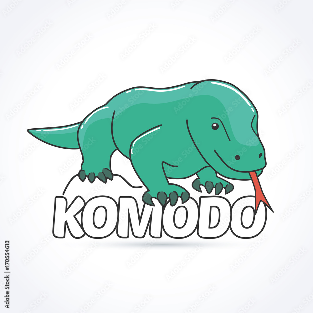 Komodo dragon. Large species of lizard found in the Indonesian islands of Komodo