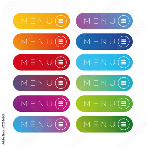 Menu web button icon set