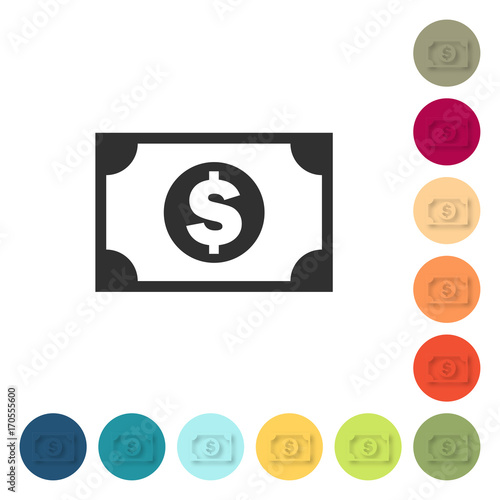 Farbige Buttons - Geldschein Dollar