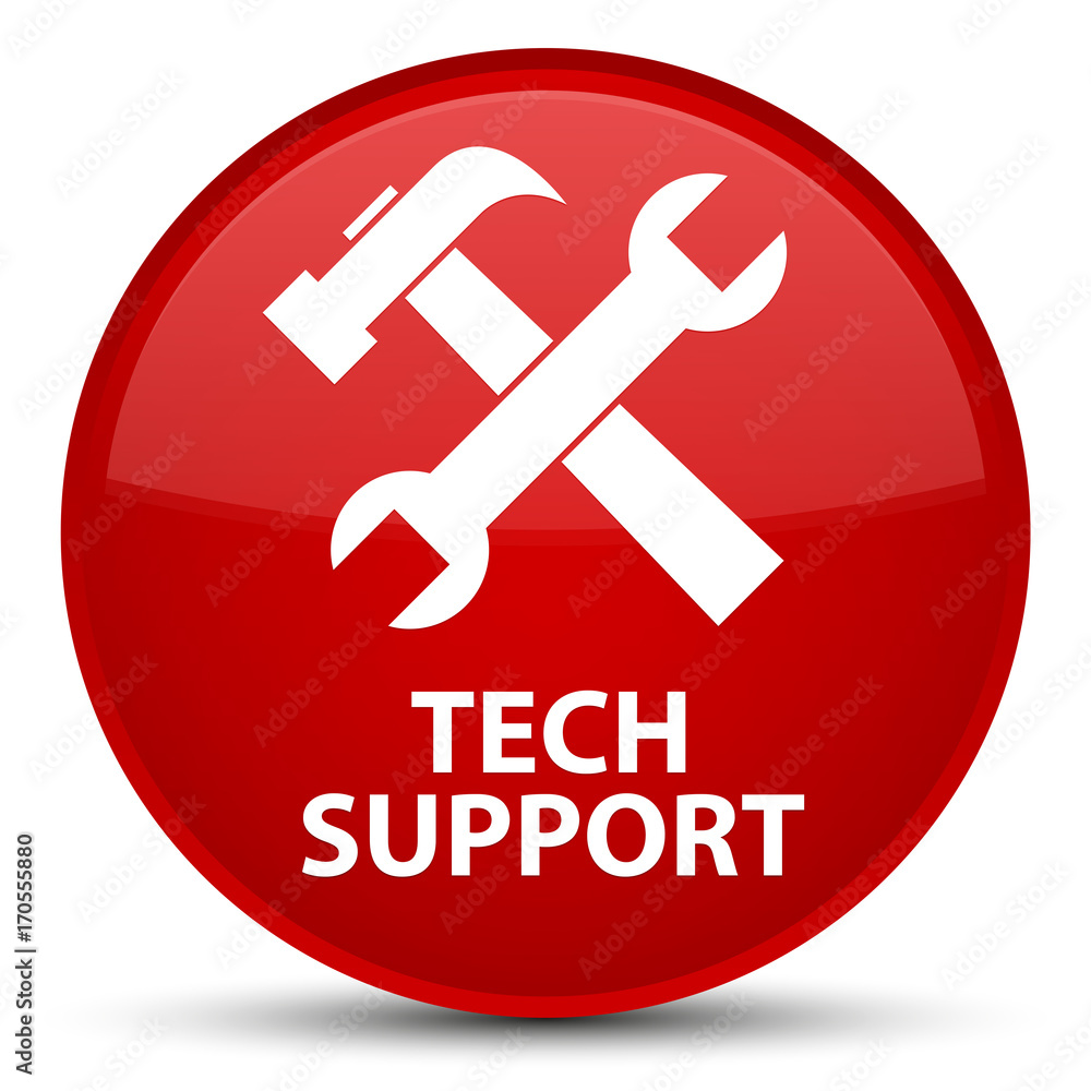 Tech support (tools icon) special red round button Tech support (tools icon) special red round button