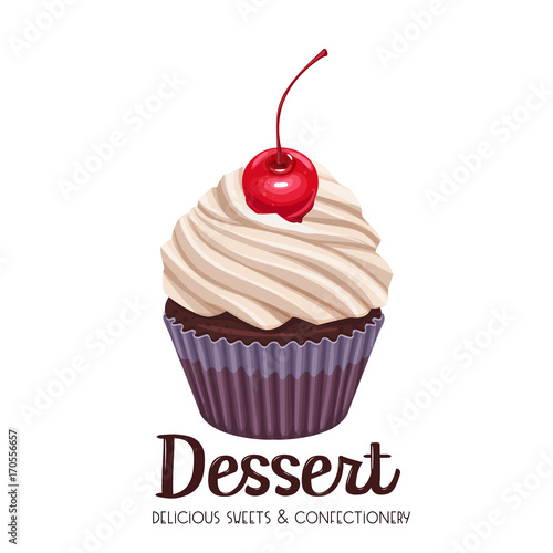 Vector cupcake icon.