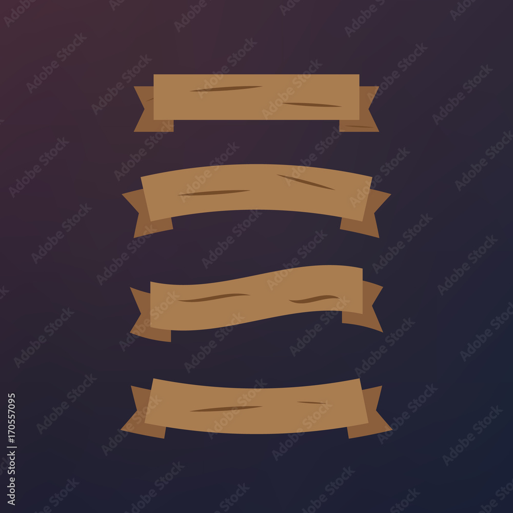 Wooden signs. Vector wood isolated brown boards. Wooden plank for signboard Wooden signs. Vector wood isolated brown boards. Wooden plank for signboard