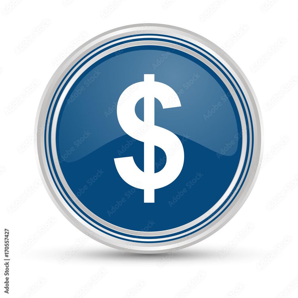 Blauer Button - Dollar Währung Blauer Button - Dollar Währung