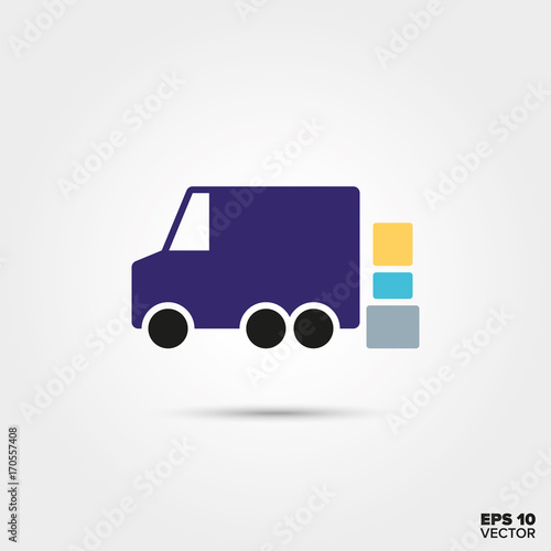 hauling truck vector icon