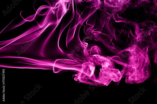 Abstract color smoke on black background  purple smoke background purple ink background Violet smoke  beautiful color smoke