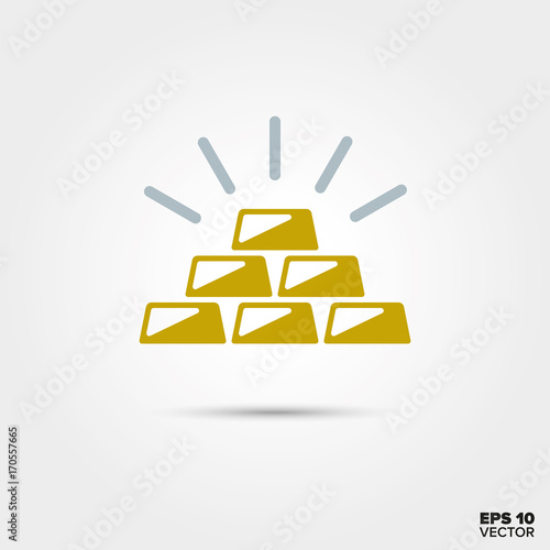 gold bullions vector icon