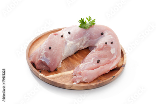 raw Pork shoulder isolated on white background