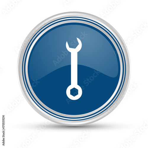 Blauer Button - Maulschlüssel