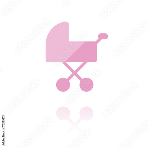 Farbiges Symbol - rosa Kinderwagen