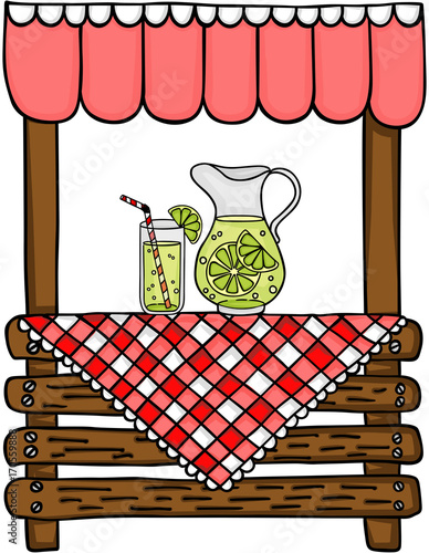 Wooden lemonade stand
