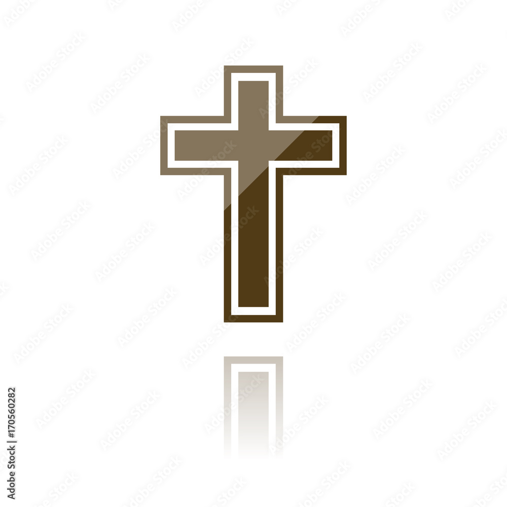 farbiges Symbol - Kreuz mit Kontur