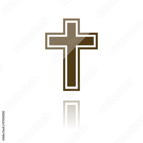 farbiges Symbol - Kreuz mit Kontur