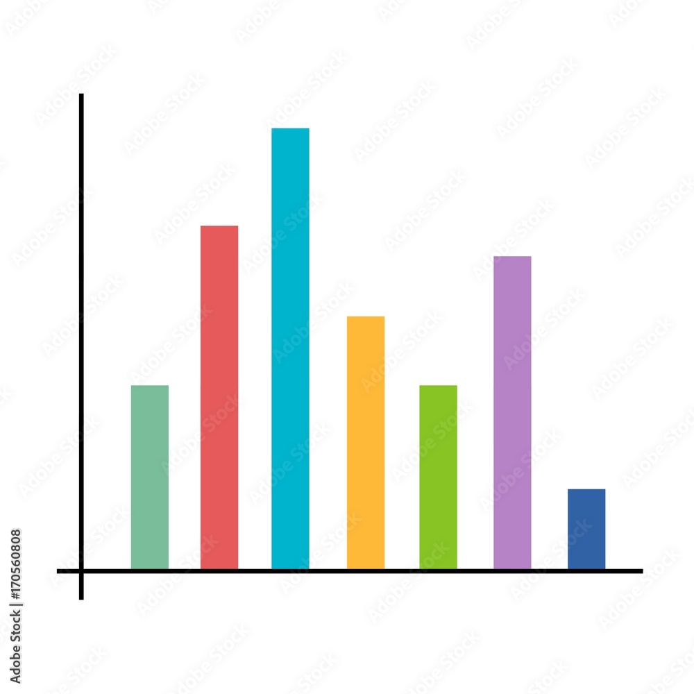 Bar Chart Trend on white background by illustration Bar Chart Trend on white background by illustration
