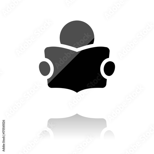 farbiges Symbol - lesendes Männchen