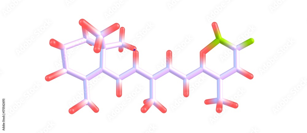 Isotretinoin molecular structure isolated on white Isotretinoin molecular structure isolated on white