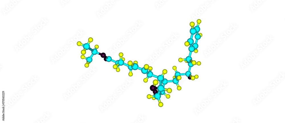 Latanoprost molecular structure isolated on white