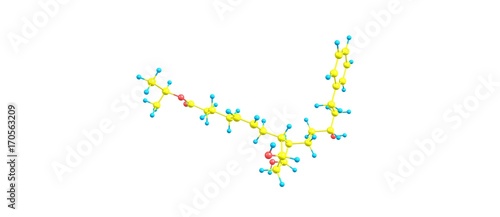 Latanoprost molecular structure isolated on white