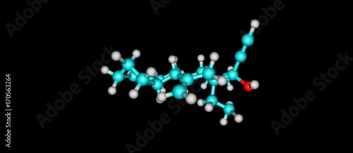 Desogestrel molecular structure isolated on black