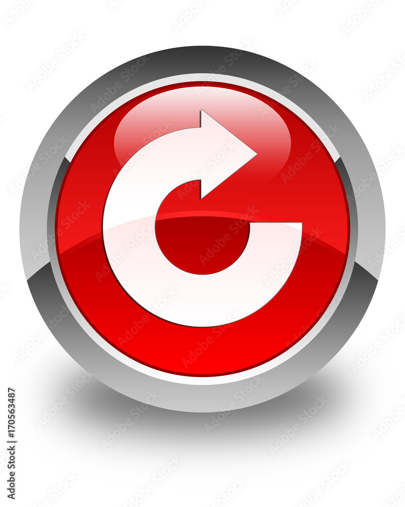 Reply arrow icon glossy red round button Reply arrow icon glossy red round button