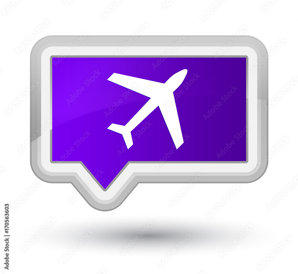 Plane icon prime purple banner button