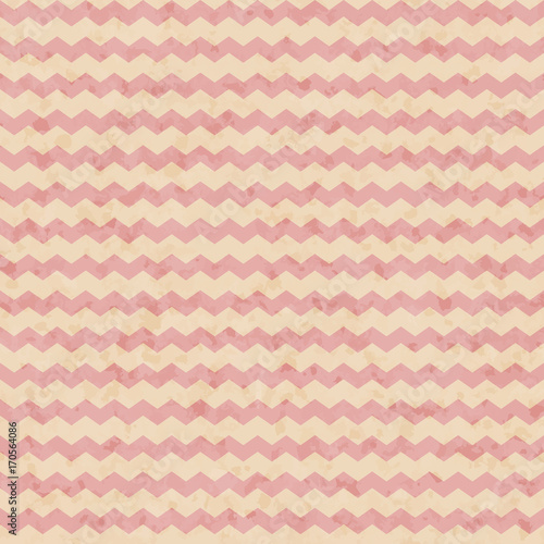 Abstract vector zig zag seamless pattern with rough grunge texture on the beige background.