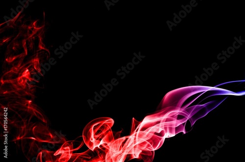 Abstract red and blue smoke on black background, smoke background,colorful ink background,red and Blue fire,beautiful color smoke