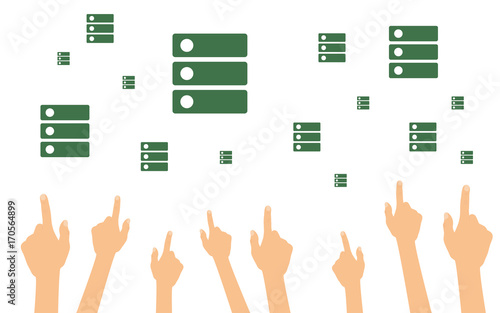 Hände zeigen auf Ordner
