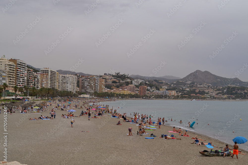 Fototapeta premium Malaga, Spain, Beach, Sea, Sand