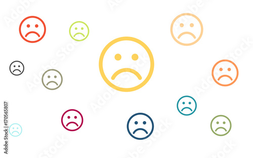 Wallpaper - bunte traurige Smileys
