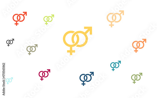 Wallpaper - bunte Symbole Geschlecht männlich und weiblich