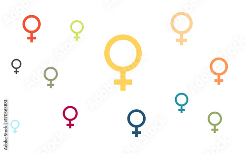 Wallpaper - bunte Symbole - weiblich