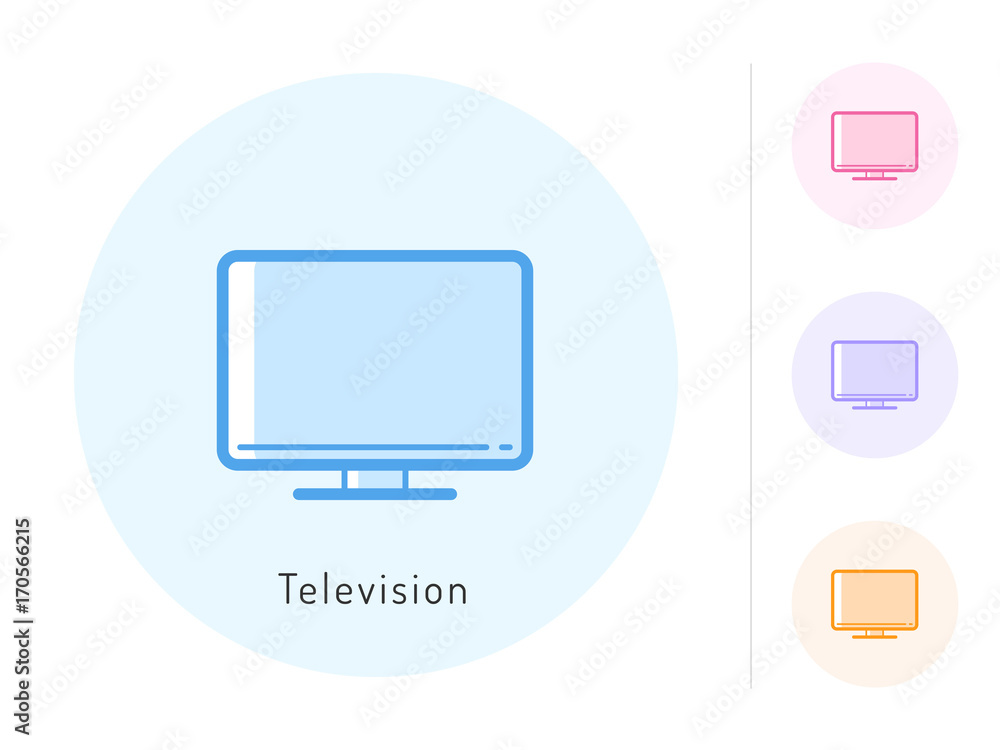 Television icon vector. Television symbol for your web site design, logo, app. One of a set of linear electronics icons.
