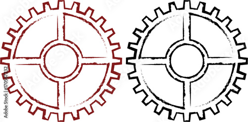 Stylized industrial gear
