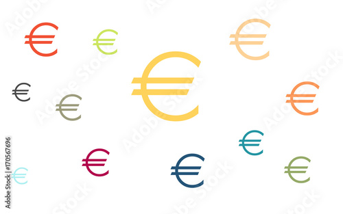 Wallpaper - bunte Euro Zeichen