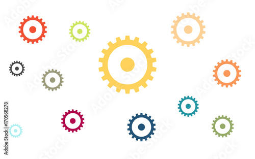 Wallpaper - bunte Zahnräder - Mechanik