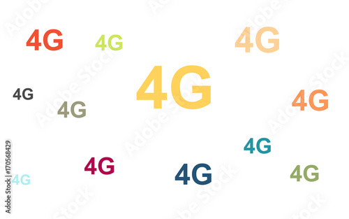 Wallpaper - bunte 4G-Symbole