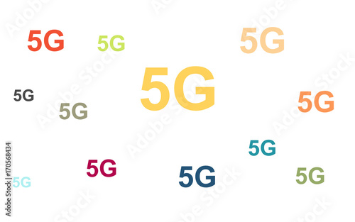 Wallpaper - bunte 5G Symbole