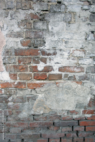 red and grey old brick wall