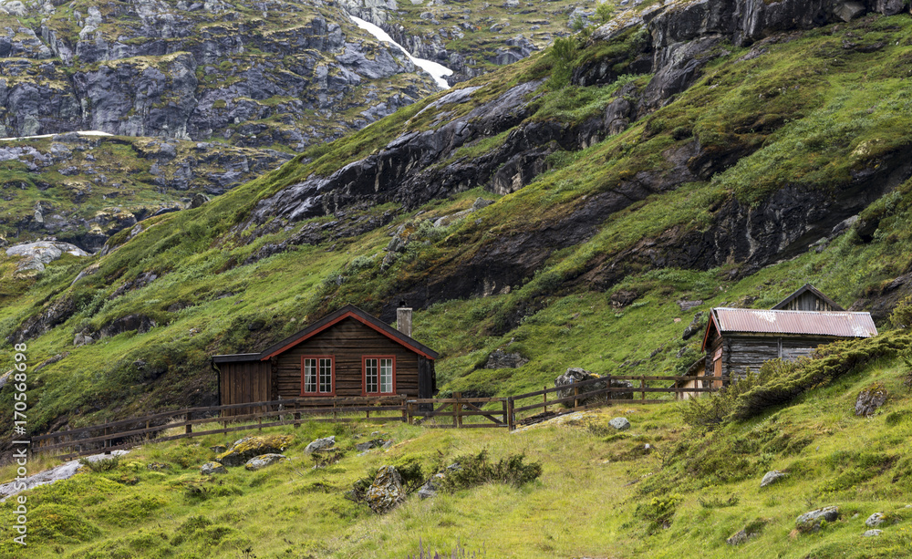 wooden house in nature area Jostedalsbreen