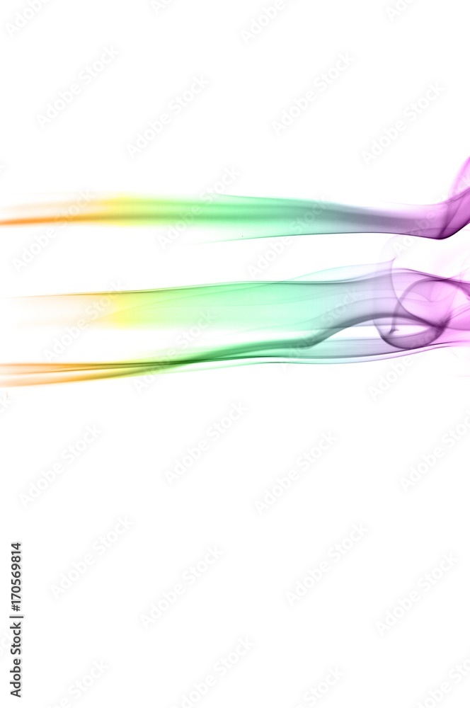 Abstract colorful smoke on white background, smoke background,colorful ink background,Violet, Green, Orange Abstract colorful smoke on white background, smoke background,colorful ink background,Violet, Green, Orange