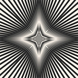 Black & white starburst background. Vector striped seamless pattern