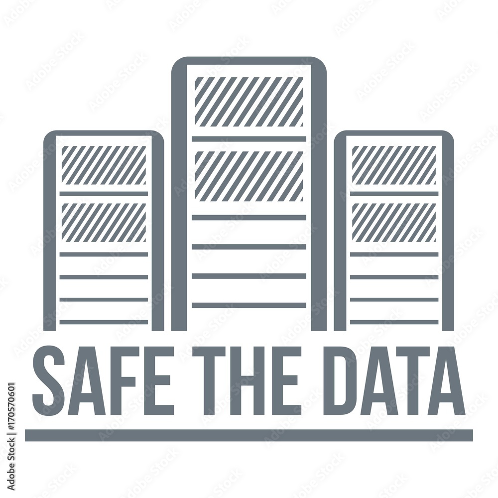 Safe the data logo, simple style