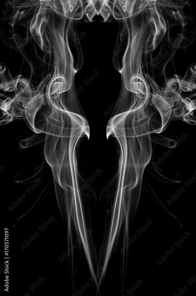 Obraz premium abstract smoke background, white smoke color on blackbackground, white ink on black background