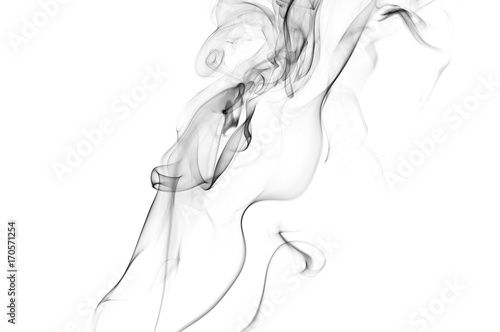 Abstract black smoke on white background, smoke background,black ink background ,black and white ,B&W