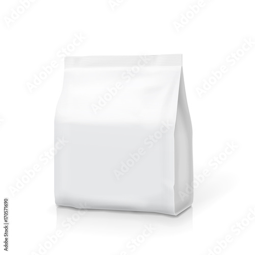 Coffee tea pillow package bag isolated on white background