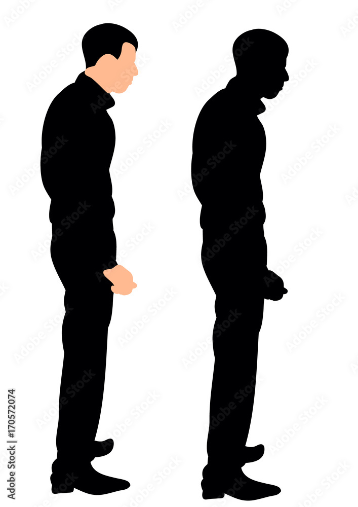 man standing silhouette vector
